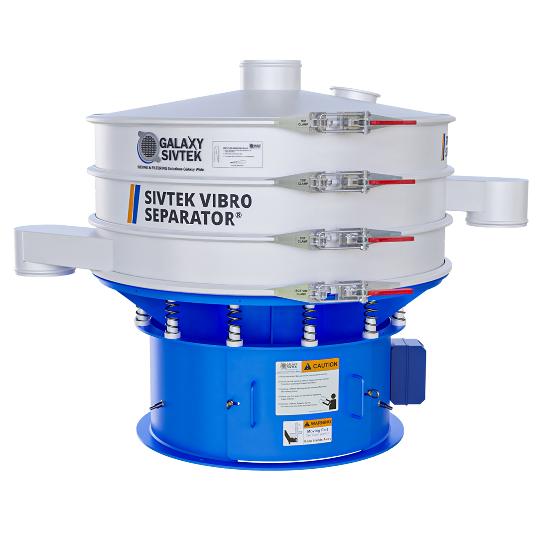 VIBRO SEPARATOR FOR SEPARATION OF POWDER, GRANULES & LIQUID SLURRY